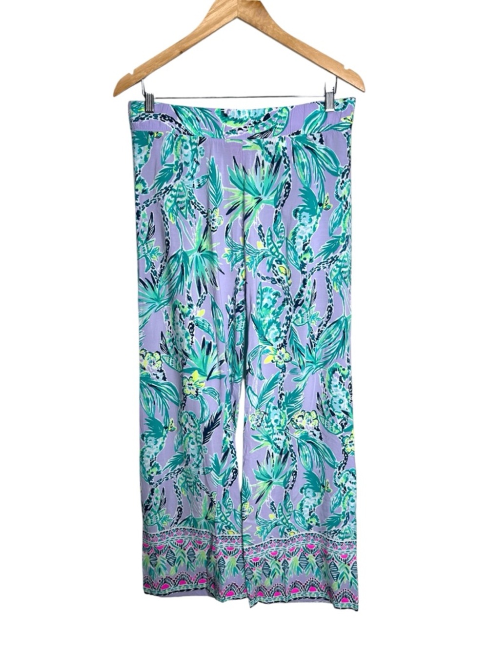 Lilly Pulitzer Bal Harbour Palazzo Wide Leg Pants Women’s Medium Lilac Verbena - Picture 2 of 7